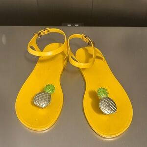 Yellow Sandals with Pineapple Charm
